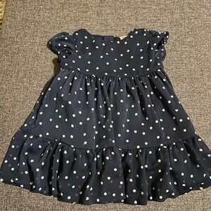 Navy Polka Dot baby Dress (9 months)